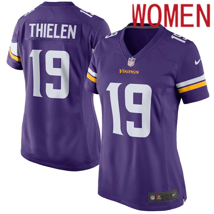 Women Minnesota Vikings #19 Adam Thielen Nike Purple Game Player NFL Jersey